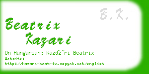 beatrix kazari business card
